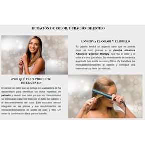 Plancha De Cabello Remington Aceite De Coco Y Filtro Uv