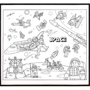 Tapete Plástico Para Colorear Reusable MAT FUN Space - Blanco